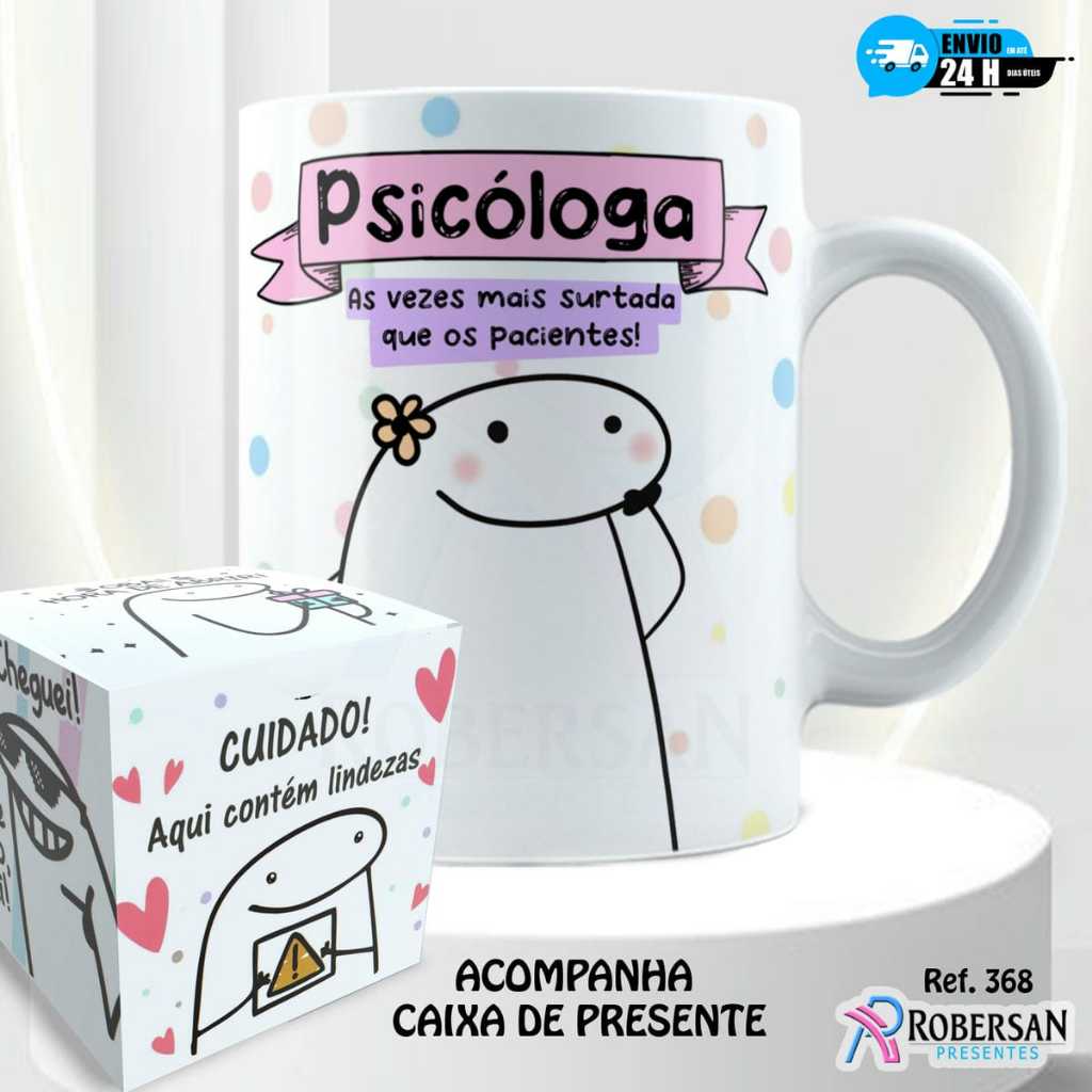 Caneca Psicologia - Psicologa Personalizada com Nome Flork Profissões ...