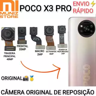 Câmera Poco X3 NFC 64MP/Índia Frontal Traseira Sensor Profundidade Câmeras Original Lente M2007J20CT M2007J20CG