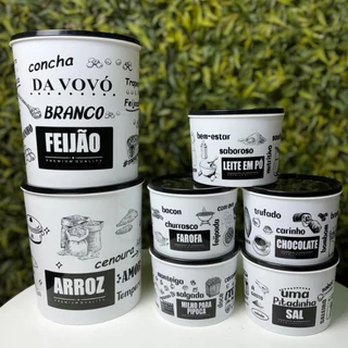 Kit Conjunto 7 Peças Pote Mantimento 4L e 1L