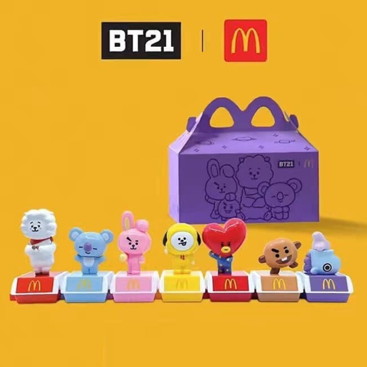 Bonecos BT21 x McDonald's Lacrados BTS K-Pop Cooky Chimmy Mang Tata Rj Koya Shooky