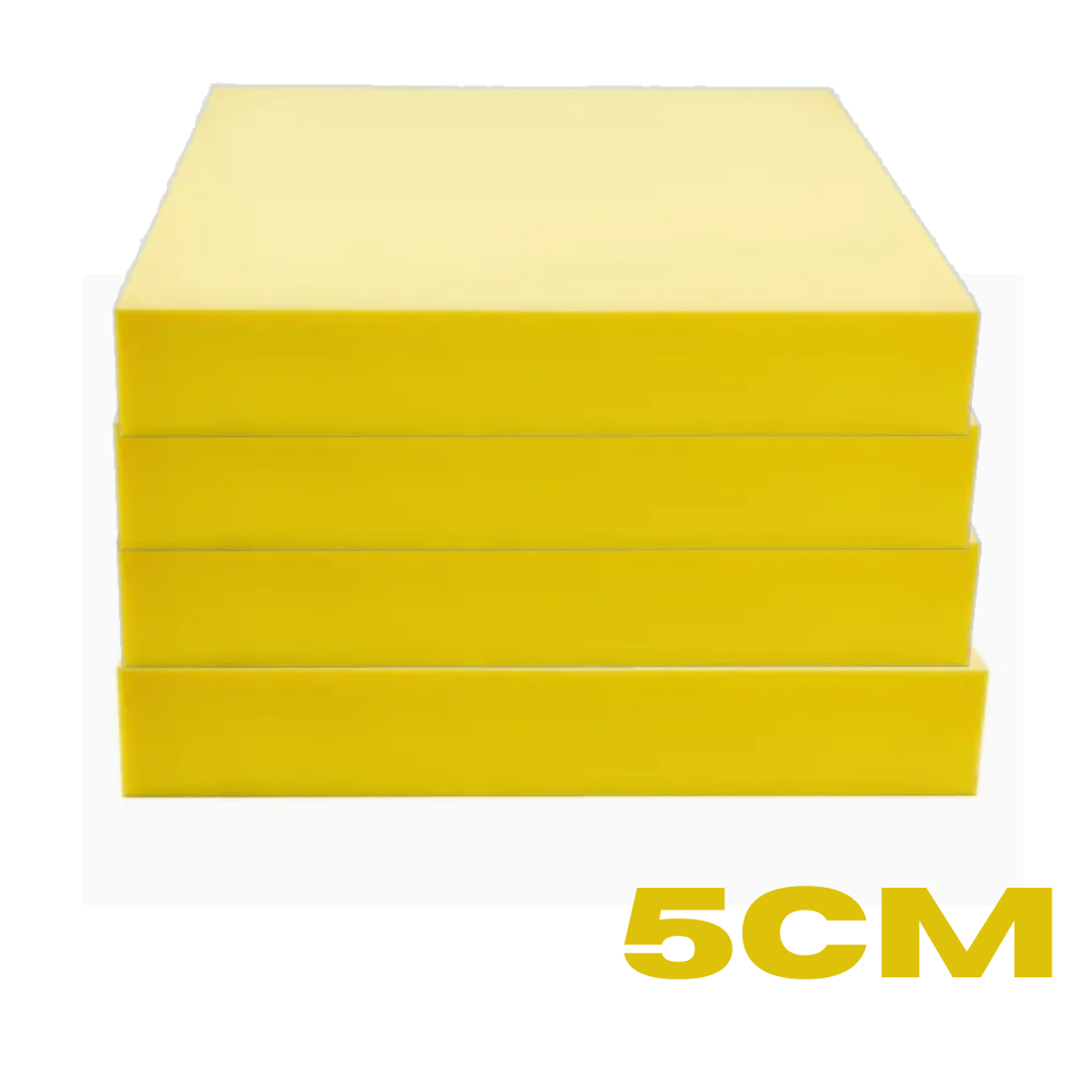 Kit 4 Almofadas Sob Medida 45 x 45 Espuma D33 Amarela 5cm de espessura sofá cadeira grossa