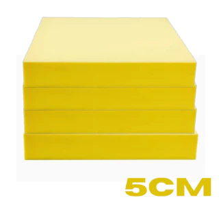 Kit 4 Almofadas Sob Medida 45 x 45 Espuma D33 Amarela 5cm de espessura sofá cadeira grossa