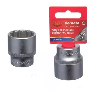 Soquete Estriado Curto 30mm 1/2 Aco Corneta Profissional em Oferta na Shopee