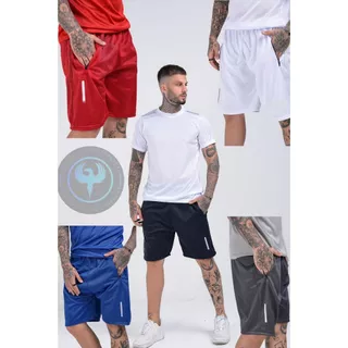 KIT 5 BERMUDAS MASCULINAS COM LINHA REFLETIVA NAS PERNAS- CORES VARIADAS