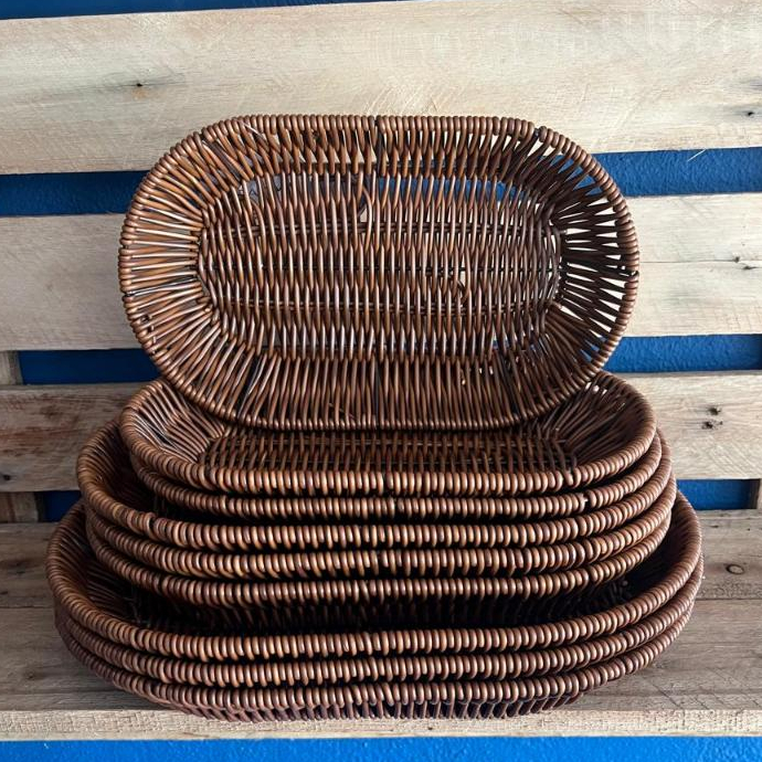 Cesta De Pão Oval Para Mesa Decorativo Multiuso