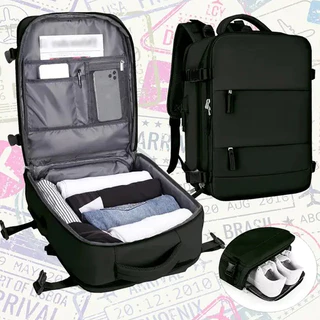 Mochila Para Viagem UNISSEX Executiva Reforçada Organizadora, Mala a Bordo Impermeável E Multifuncional Masculina E feminina