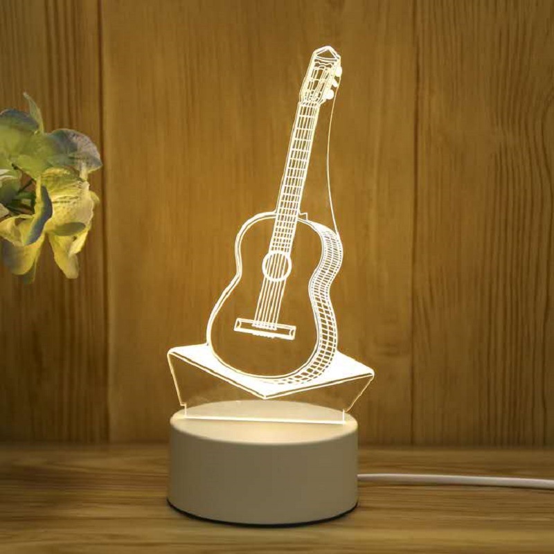 Luminária De Mesa LED 3D Criativa Luz Noturna Decorativa Quente e Frio
