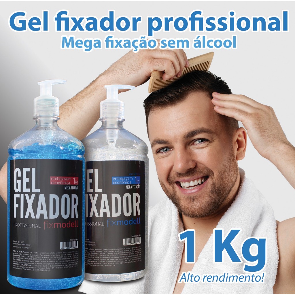 GEL FIXADOR DE CABELO - SEM ÁLCOOL - 1KG - PROFISSIONAL - FIX MODELL ...