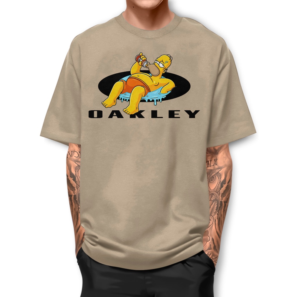 Camiseta Oakley Homer Simpson Camisa Básica Oversize Casual W1