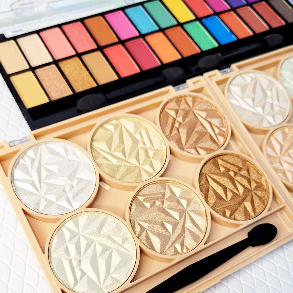 Kit Paleta de Sombra 28 Colorida e Iluminador 6 cores Paletas Maquiagem ...