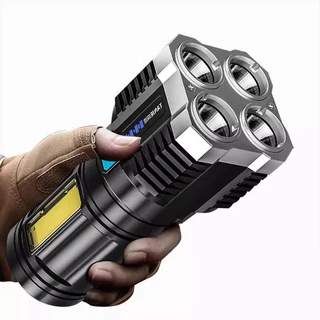 Lanterna tatica Led Potente 1500m 4 Recarregável Usb Portátil Ultra Brilhante Com Uso Externo De Longo Alcance