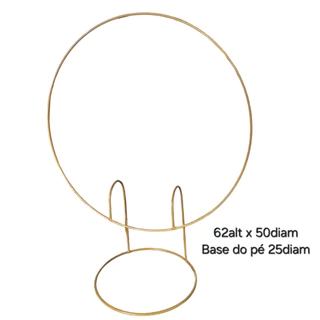 Arco De Mesa Redondo Dourado Decoração Enfeite Bexiga 50cm Painéis Festa