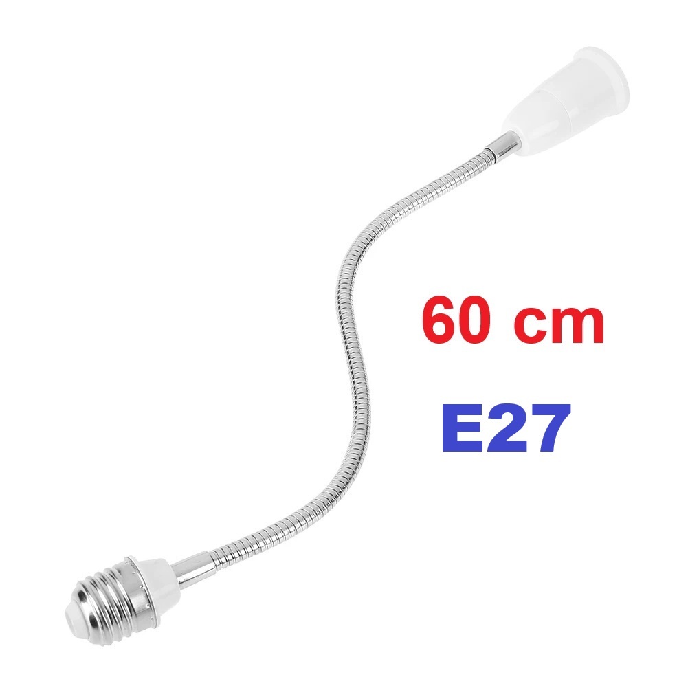 Soquete Extensor Adaptador 60 Cm Flexível Lâmpada Padrão E27