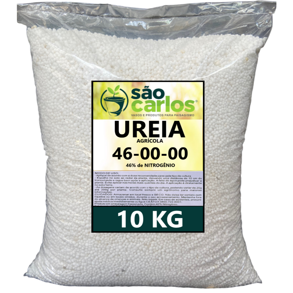 Ureia 10kg Adubo Fertilizante Granulado Plantas Vasos Flores Grama ...