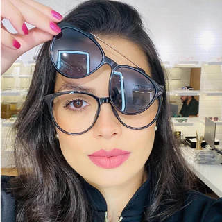 Óculos para Grau Feminino Acetato 2 em 1 Blogueira