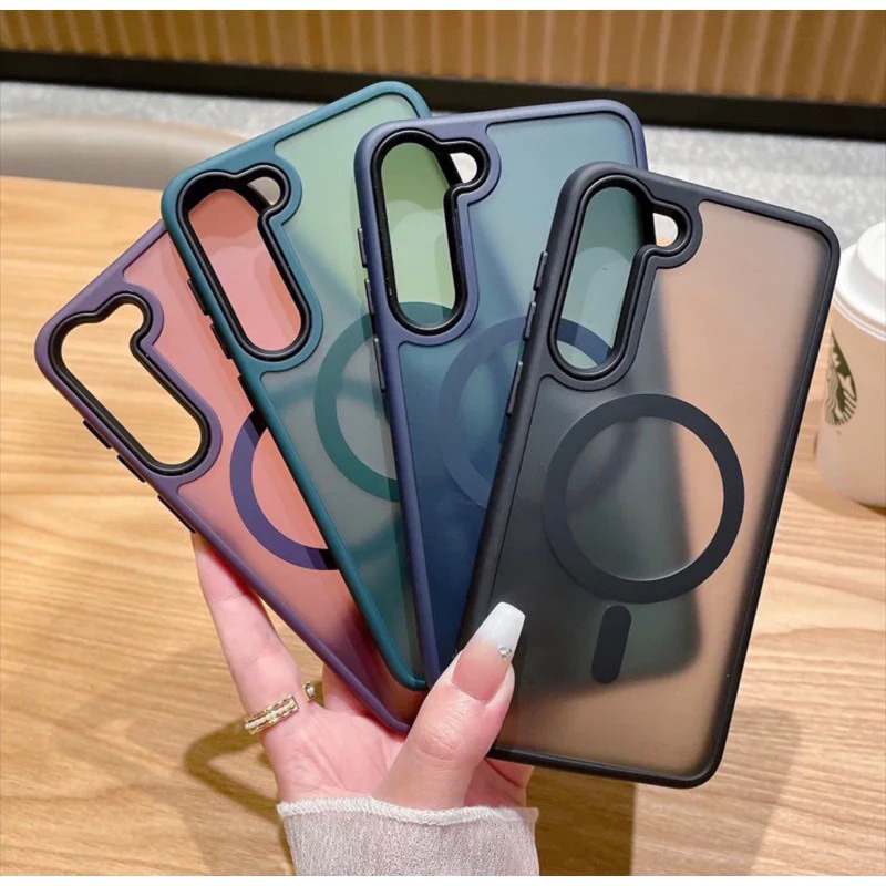 Capa capinha case Com indução Fosca Com MagSafe Para Samsung S22 S22 ULTRA S23 S23PLUS S23FE S23ULTRA S20FE S21FE S24 S24PLUS S24ULTRA CASE UNISSEX
