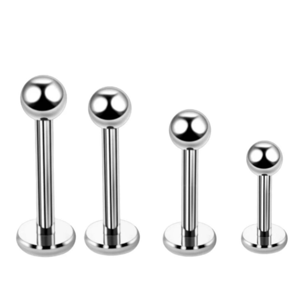 Piercing Tipo Labret Para Labio (Monroe, Madonna, Medusa) Con Varilla Y Bola - Acero Quirúrgico, Colores Oro, Plata, Negro