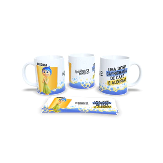 Caneca Personalizada/ Xícara de Porcelana Presente / Tema Divertidamente 325ml
