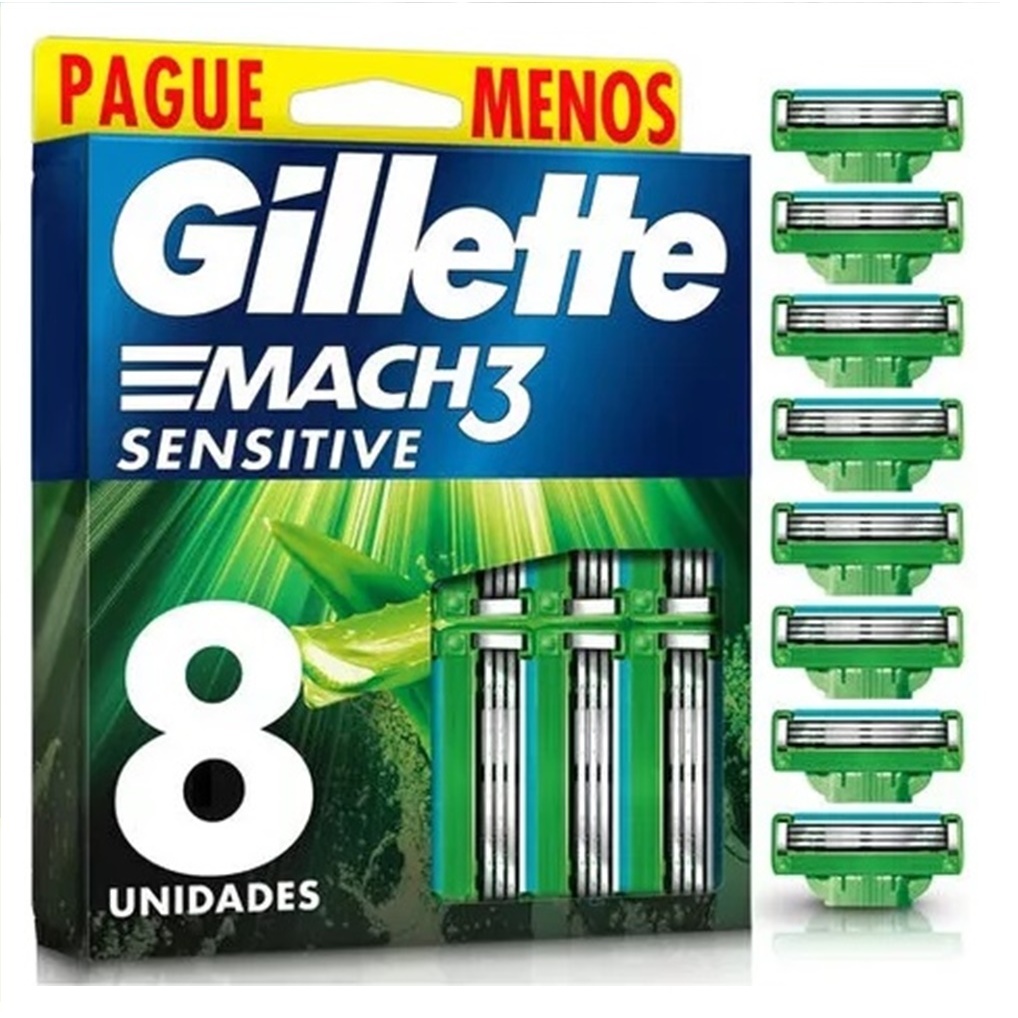 Gillette Mach 3 Refil De Lâminas com 8 ou 16 unidades (original)