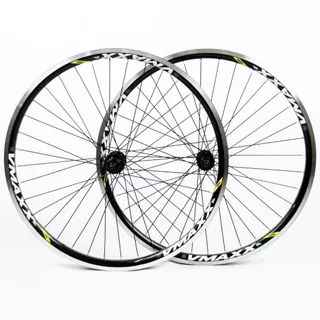 Par Roda Vzan Vmaxx Aro 26 DH ou SL V-Brake Cubo Rosca Esferado Montada