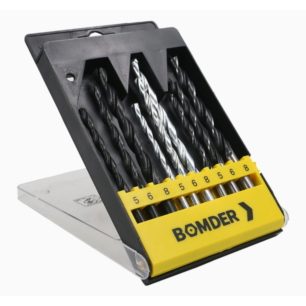 Jogo Brocas 5-8mm Kit 9 peças Aço Madeira Parede concreto