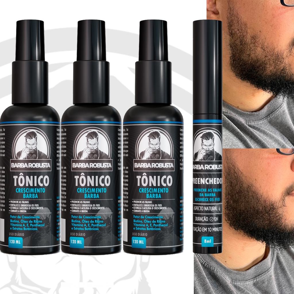 Produto para crescer barba robusta Tônico Crescimento da Barba e ...