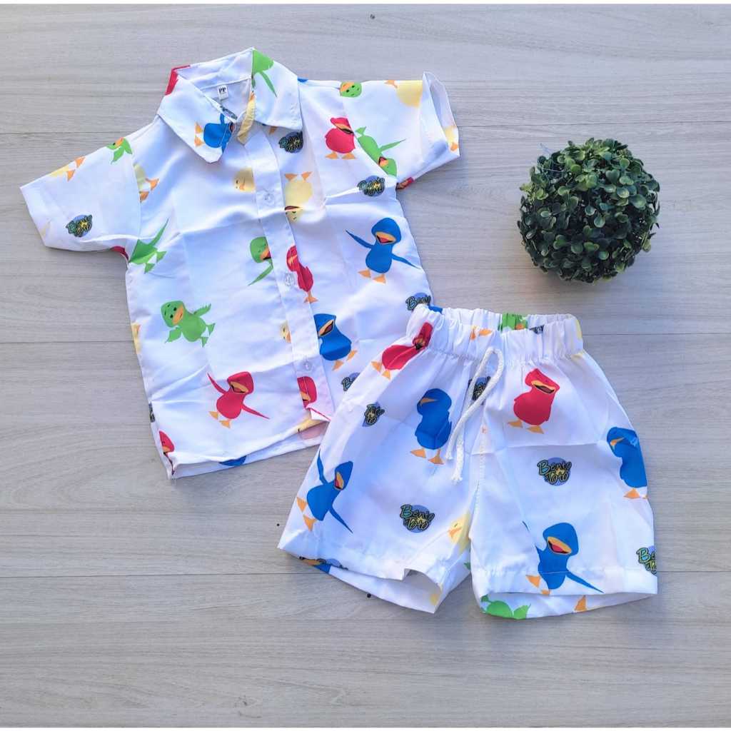 Conjunto mauricinho menino temático bento e totó patinho colorido ...