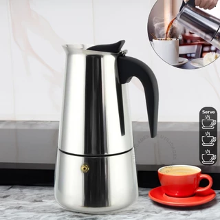 Cafeteira Italiana 9 Xícaras Expresso e Moka Em Inox