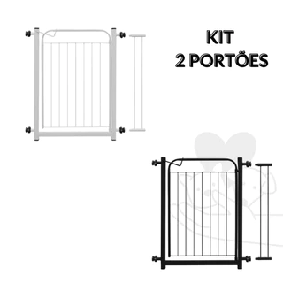 Kit Portão Pet Com 02 UNIDADES Grade de Proteção Para Cães Acompanha Extensor de 10cm Promoção Envio Imediato