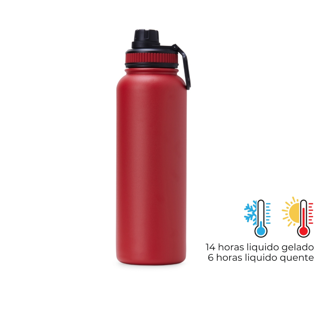 Garrafa Térmica inox 1,2 Litros grande Agua suco bebida Academia escola faculdade trabalho
