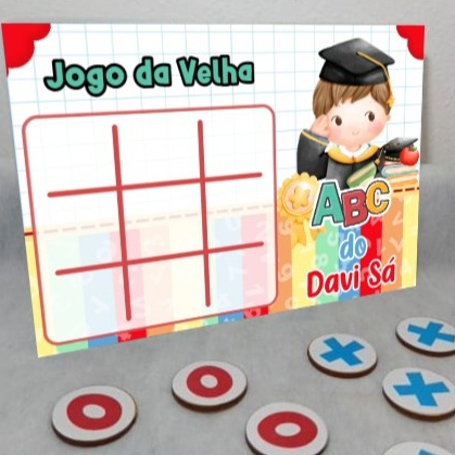 Kit Jogo da Velha - Lembrancinha de aniversário Personalizado - ABC Formatura - Fazemos qualquer tema - Leia Descrição