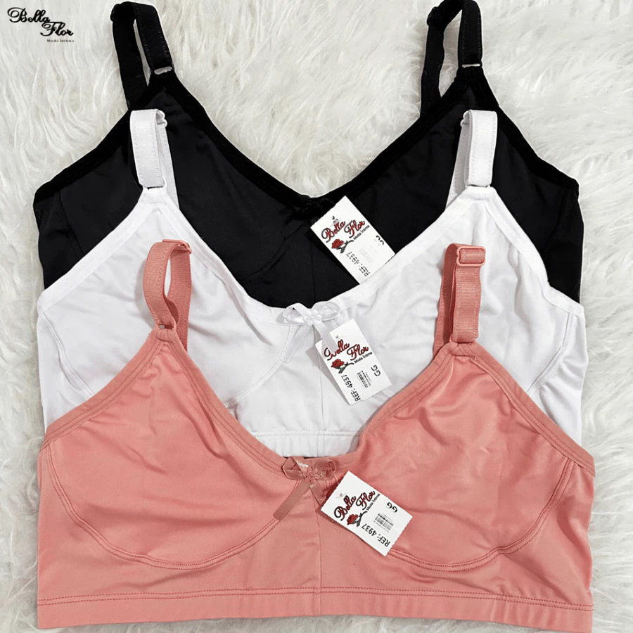 Kit 2 Sutiãs Alta Sustentação Sem Bojo PLUS SIZE Reforçado Alça Com Regulagem Feminino