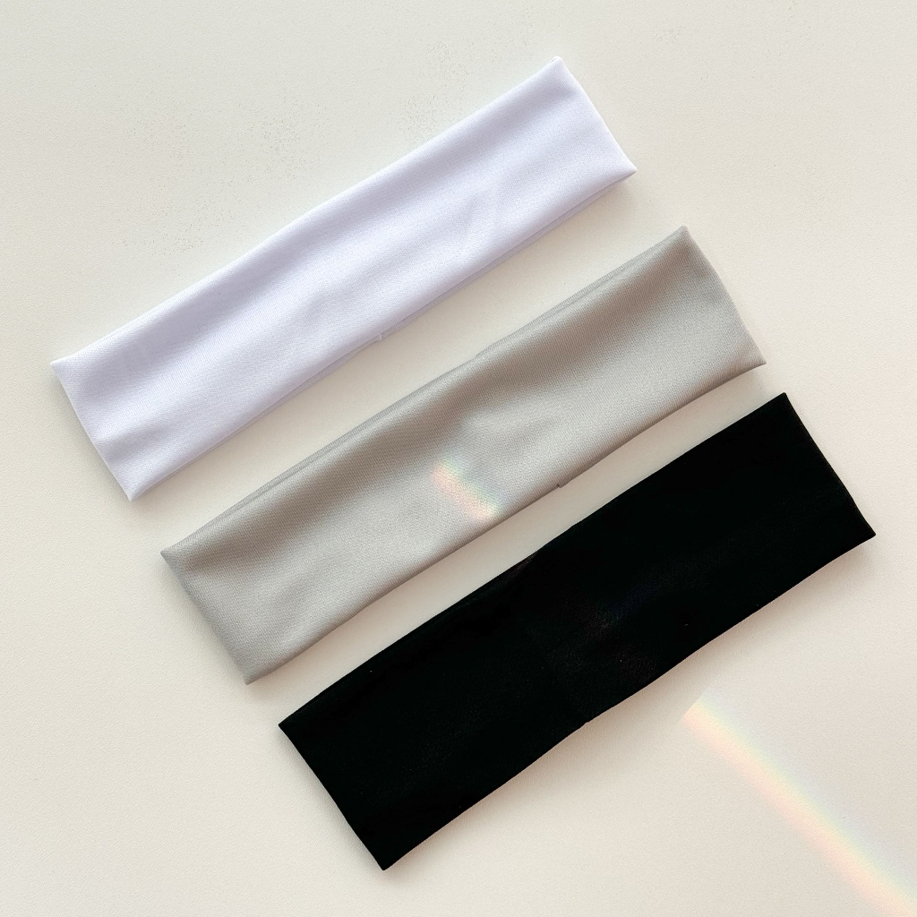 Kit 3 Faixa de Cabelo headband Tiara Academia Esportiva Testeira Branco ...