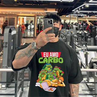 Camisa Basica Oversized Eu Amo Carbo Camiseta Grande Algodão Novo