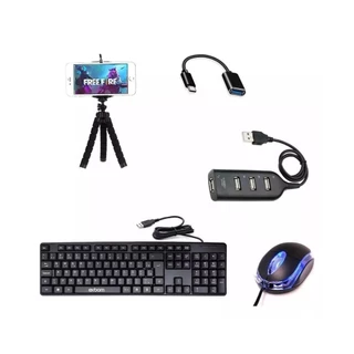 Kit Mobilador Gamer Teclado + Mouse Hub + Cabo Tipo C em Oferta na Shopee