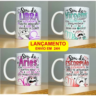 Caneca Personalizada Flork - Signos de Áries, Touro, Gêmeos, Câncer, Leão, Virgem, TODOS