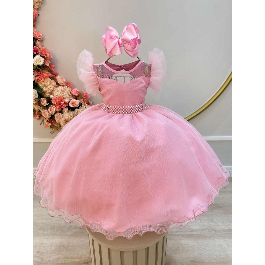 Vestido de clearance formatura infantil rosa bebe