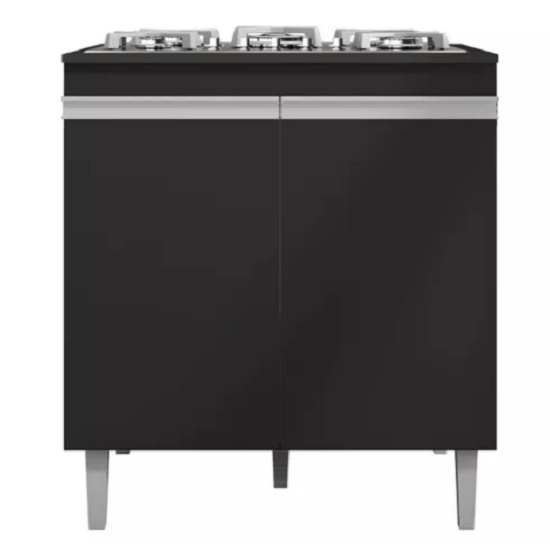 Balcão para Cooktop Para 4 ou 5 Bocas Preto