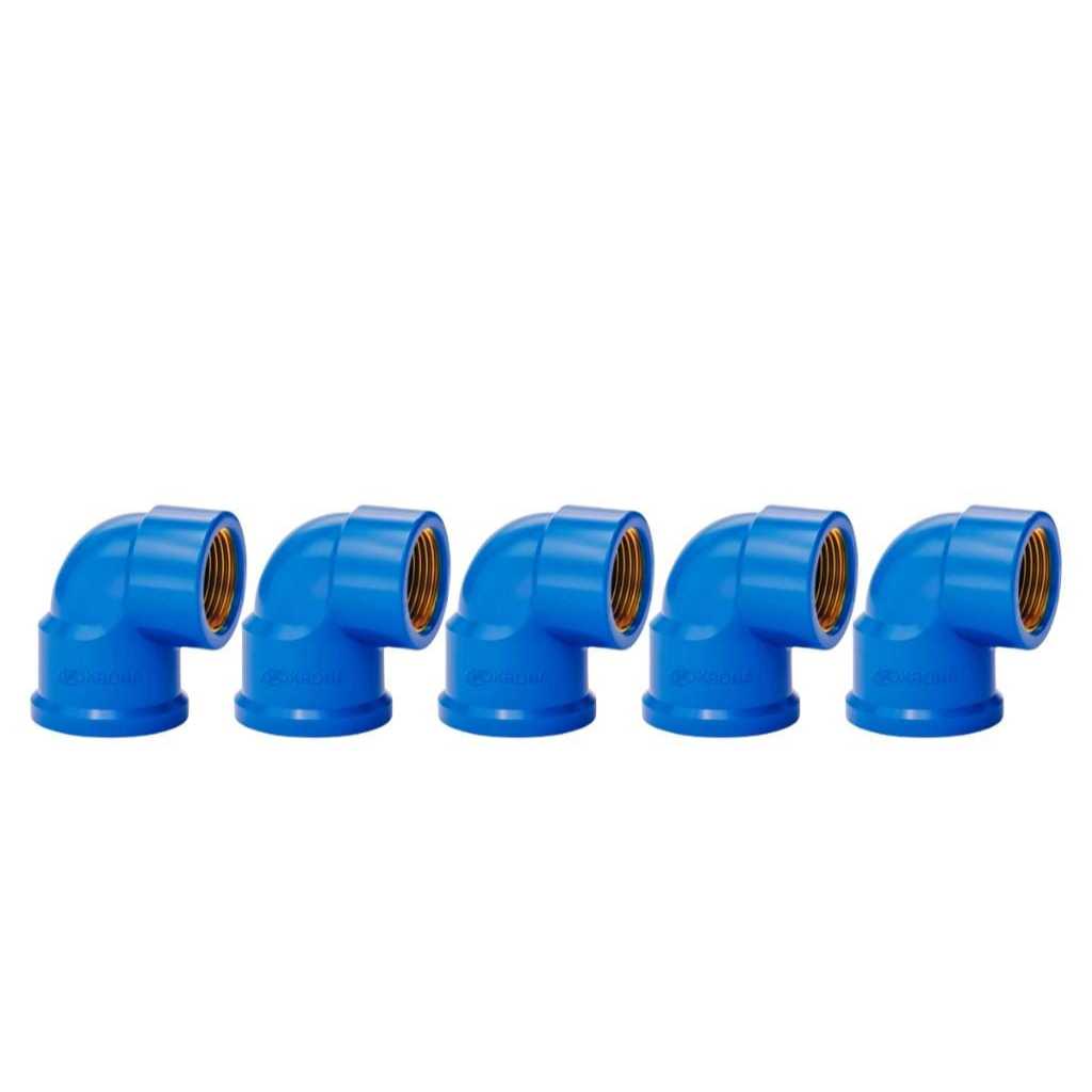 Joelho soldável bucha latão 25x1/2mm Azul - Kit 10un/25un/50un