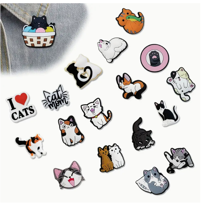 Hermoso Broche De Peltre Para Gato Moggie Sentado