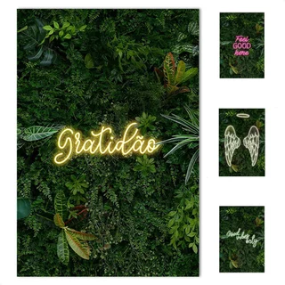 Painel Retangular Instagramável Neon Muro Inglês 3D em Tecido Sublimado 1,50x2,20