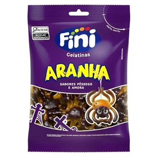 Balas Fini Halloween Gelatinas Aranha Sabor Pêssego e Amora 250g