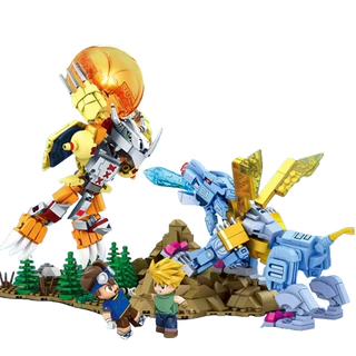Blocos de Montar Digimon - SEMBO BLOCK - 609322 - Digimon Adventure - WarGreymon X MetalGarurumon