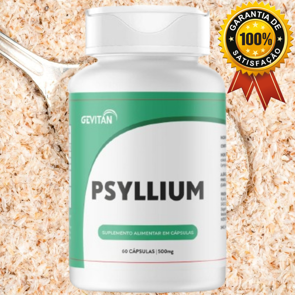 Psyllium Premium 60 Cápsulas 500mg Suplemento Fibra Alimentar Psillium ...