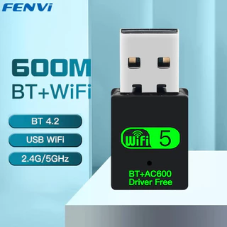 FENVI 600Mbps USB WiFi Adaptador Bluetooth 2em1 Dongle Dual Band 2.4G 5GHz USB Wi-Fi 5 Rede Sem Fio Wlan Receptor DRIVER GRÁTIS