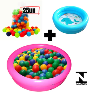 Piscina De Bolinha Infantil Bebe 28 Litros + 25 Bolinhas Coloridas Resistentes
