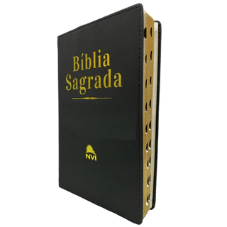 Bíblia Sagrada NVI Antigo e Novo Testamento Capa Luxo Preta Masculina Feminina Evangelismo
