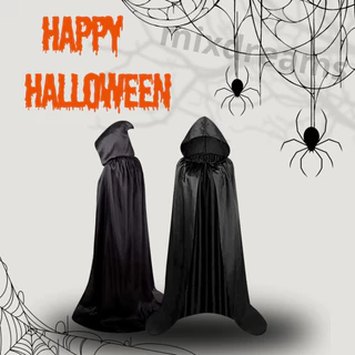 Capa de Vampiro Bruxa com Capuz Unissex Halloween A Freira Fantasia Panico Mago Bruxo Cosplay Feiticeiro Mágico 90CM 140CM 160 CM