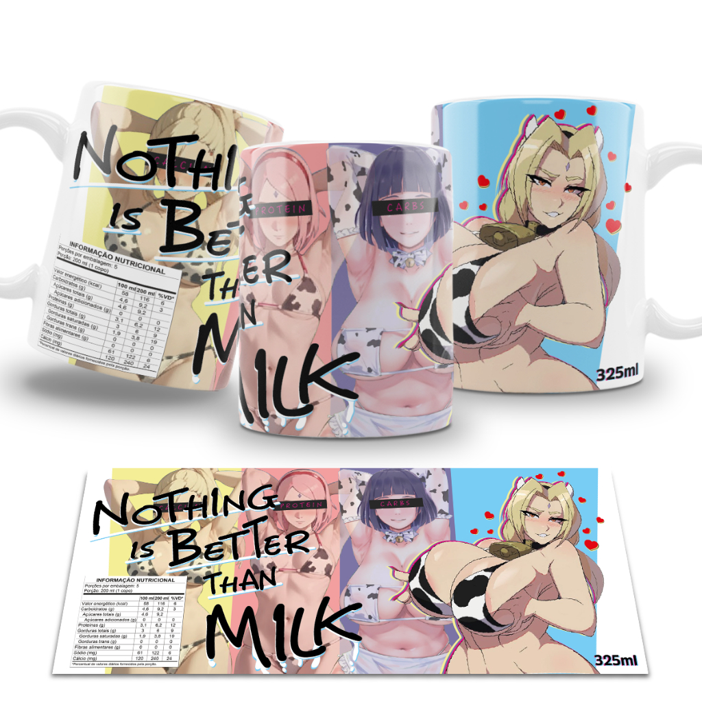 Caneca Personalizada Anime Naruto Hentai Tsunade Nothing Is Better Than Milk