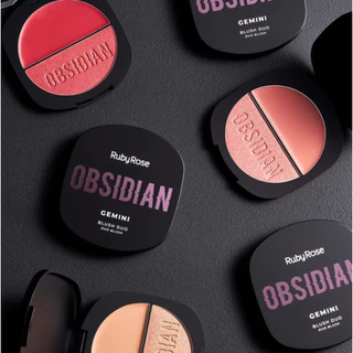 Blush duo Cintilante Gemini Compacto/Cremoso Coleção OBSIDIAN BY RUBY ROSE
